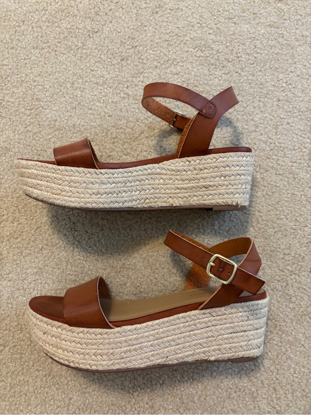 Cityclassified Espadrille Platform Wedge Sandal Brown Size 9
